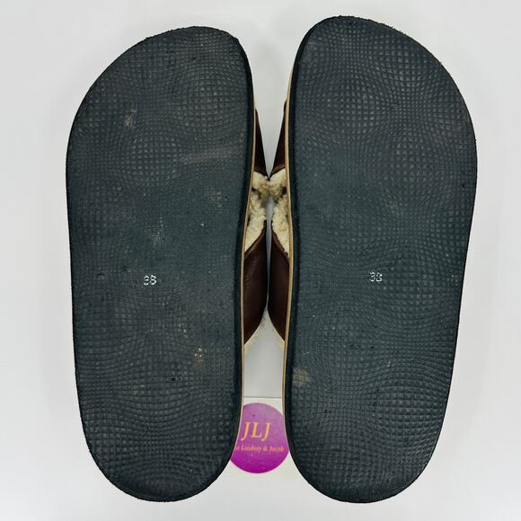 Alohas Women's Marshmallow Leather Fuzzy Shearling Sandals Size 38 EU/ 7-7.5 US - Picture 11 of 13